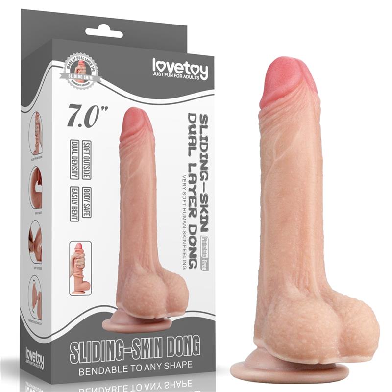 Dildo con Piel Retractil 7 Natural - Imagen 5