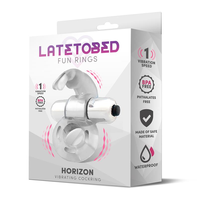 Horizon Anillo Vibrador con Conejito Transparente - Imagen 6