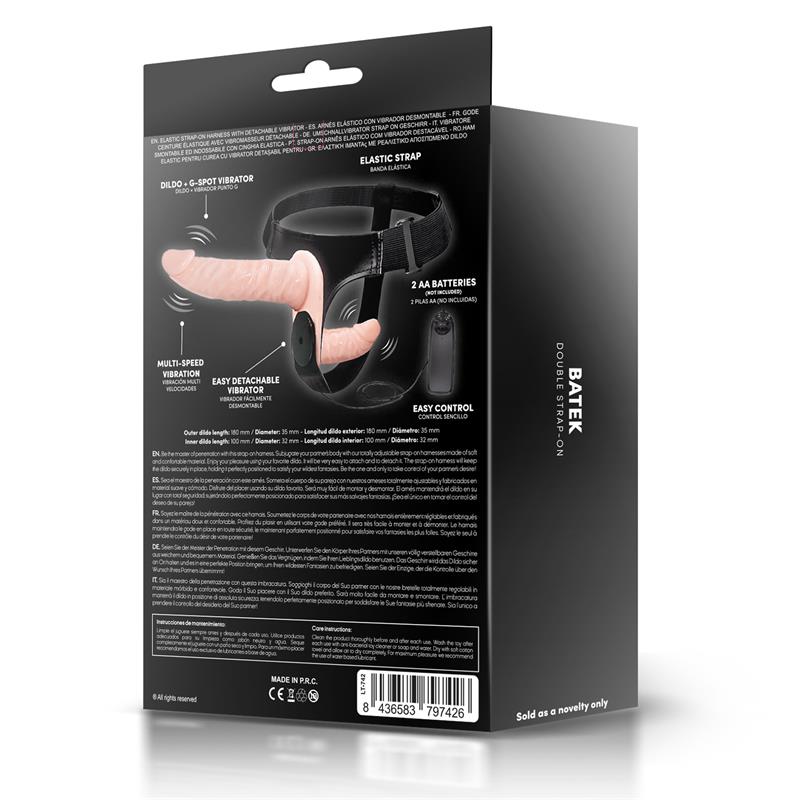 Batek Arnés con Dildo Doble Desmontable, Punto G y Vibración Control Remoto - Imagen 3