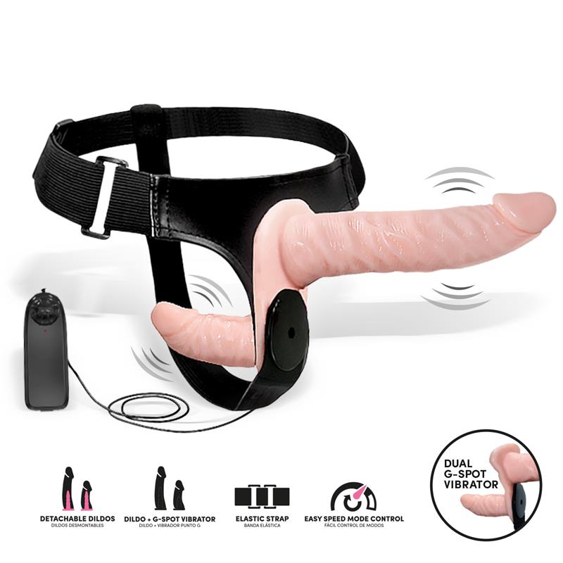 Batek Arnés con Dildo Doble Desmontable, Punto G y Vibración Control Remoto - Imagen 5