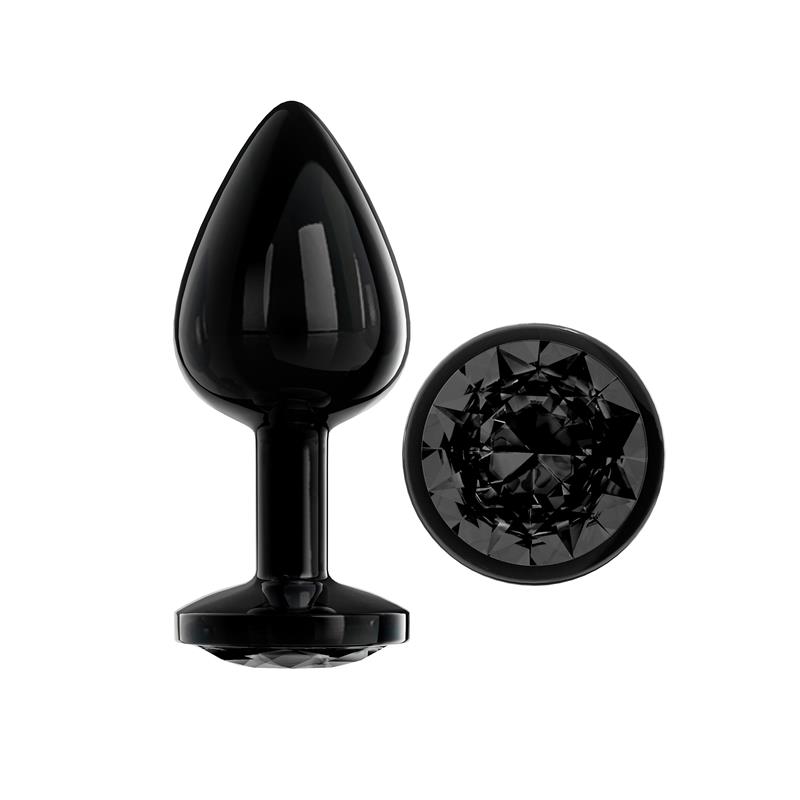 Blackgem Plug Anal Metálico con Joya Color Negro Talla M - Imagen 5