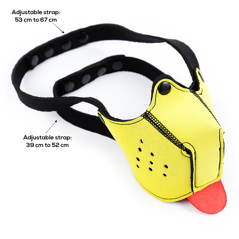 Bozal de Perro de Neopreno Desmontable y Ajustable Amarillo - Imagen 6