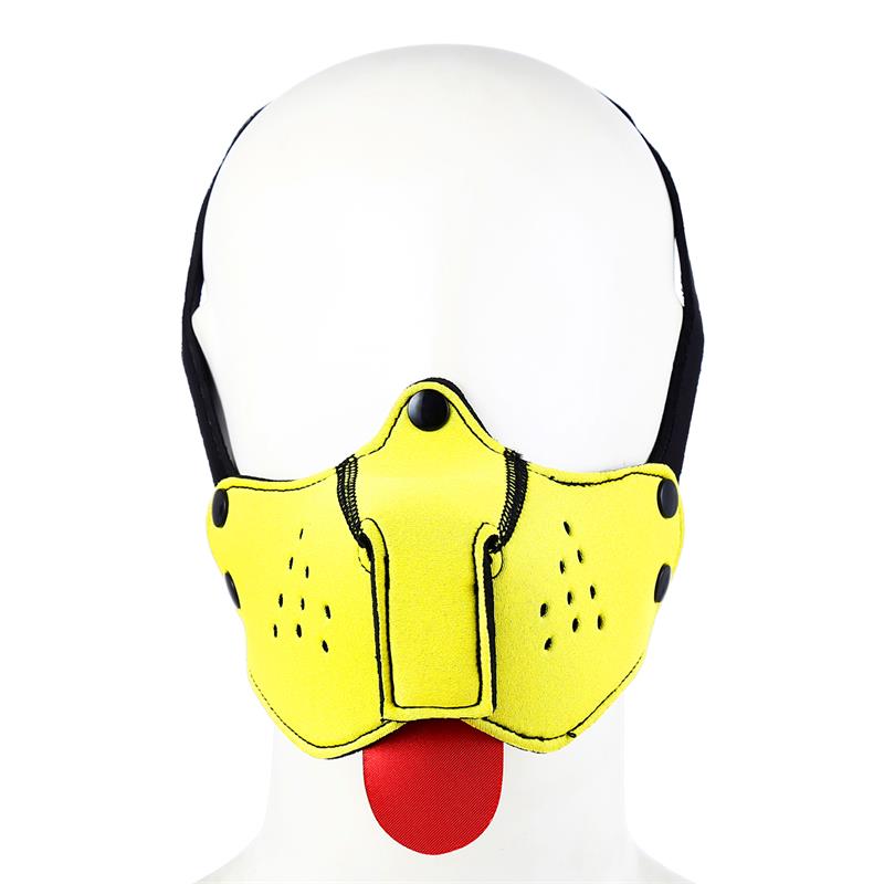 Bozal de Perro de Neopreno Desmontable y Ajustable Amarillo - Imagen 8