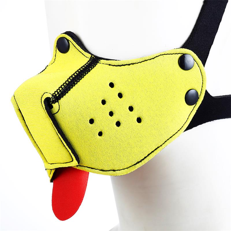 Bozal de Perro de Neopreno Desmontable y Ajustable Amarillo - Imagen 9