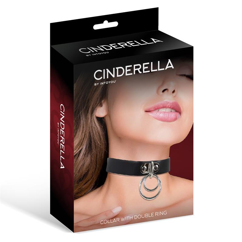 Collar con Doble Aro Cuero Vegano Talla Única - Imagen 3