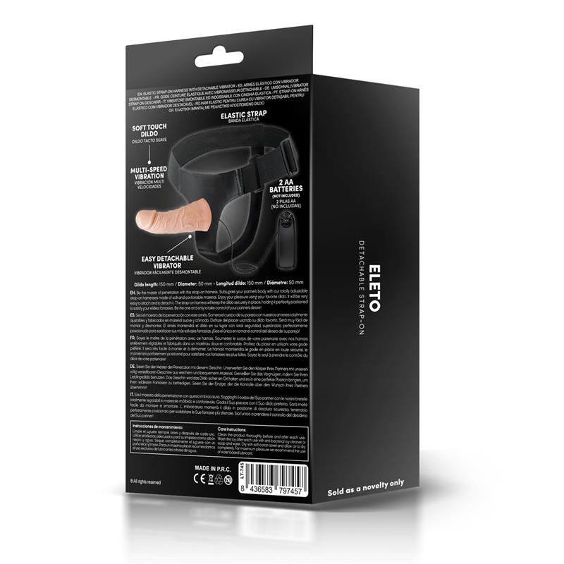 Eleto Arnés con Dildo Hueco Desmontable, Vibración y Control Remoto - Imagen 4