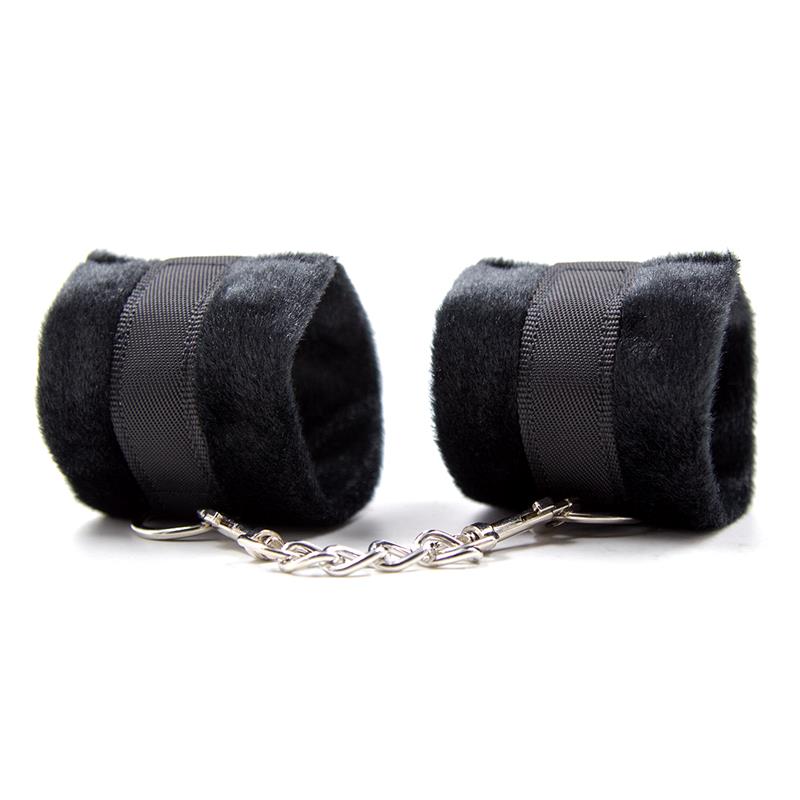 Esposas de Tela con Velcro para Muñecas con Pelo Largo Negro - Imagen 3