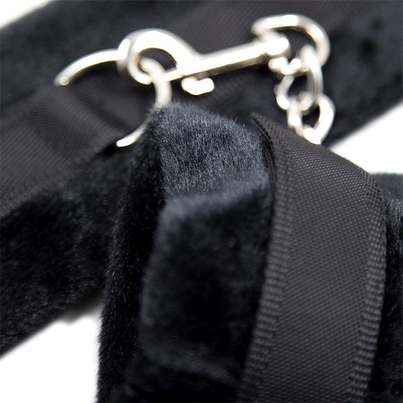 Esposas de Tela con Velcro para Muñecas con Pelo Largo Negro - Imagen 7