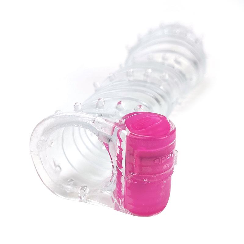Funda para el Pene Texturizada con Bala Vibradora Transparente - Imagen 4