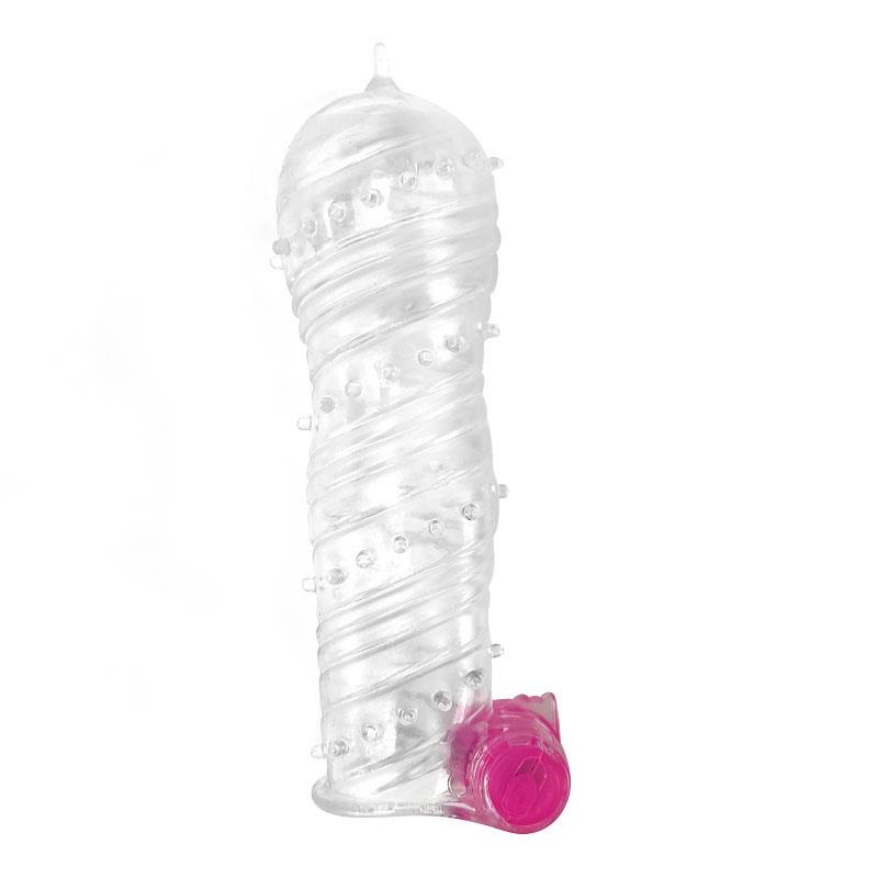 Funda para el Pene Texturizada con Bala Vibradora Transparente - Imagen 6
