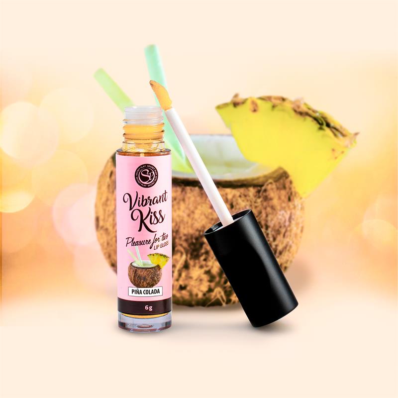 Lip Gloss Vibrant Kiss Sabor Piña Colada - Imagen 4