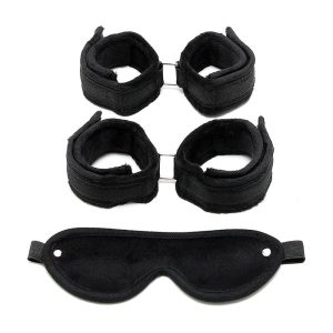 Set de Esposas Manos y Pies Negro