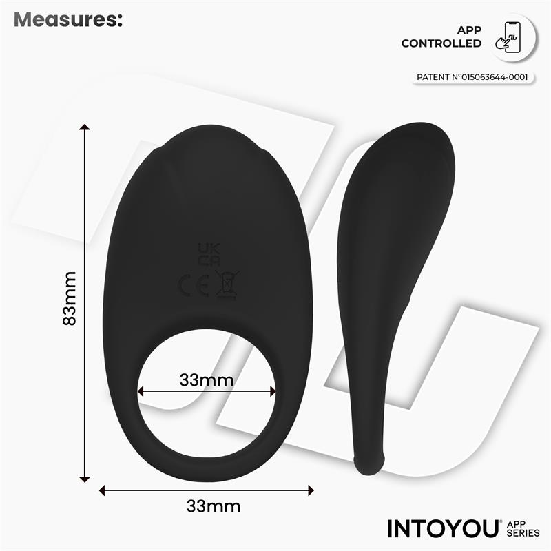 Ringo Anillo Vibrador con APP Unibody Negro - Imagen 3