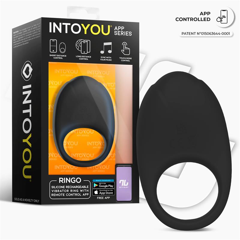 Ringo Anillo Vibrador con APP Unibody Negro - Imagen 5