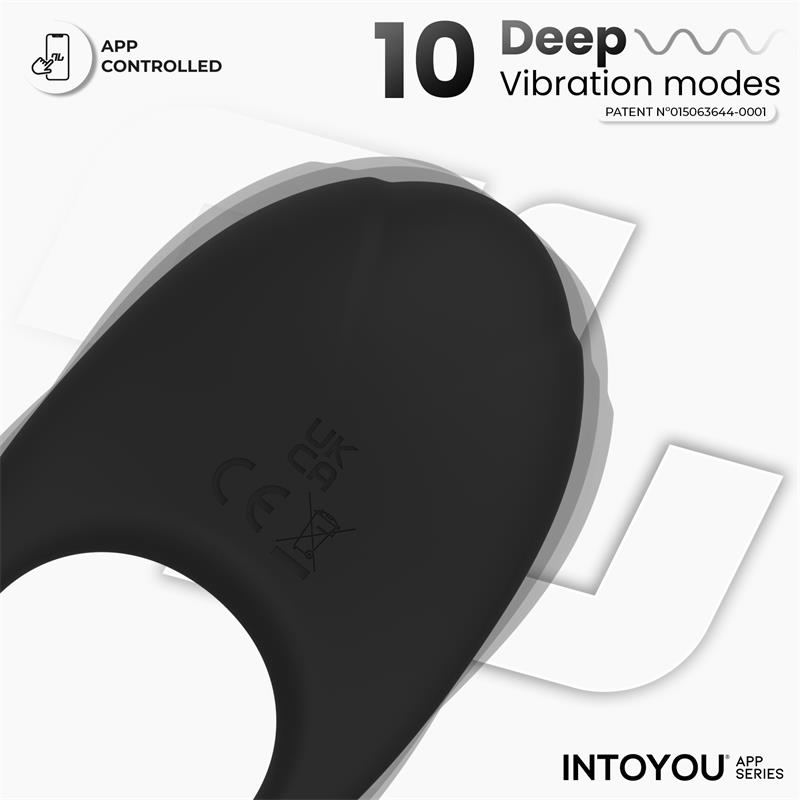 Ringo Anillo Vibrador con APP Unibody Negro - Imagen 7