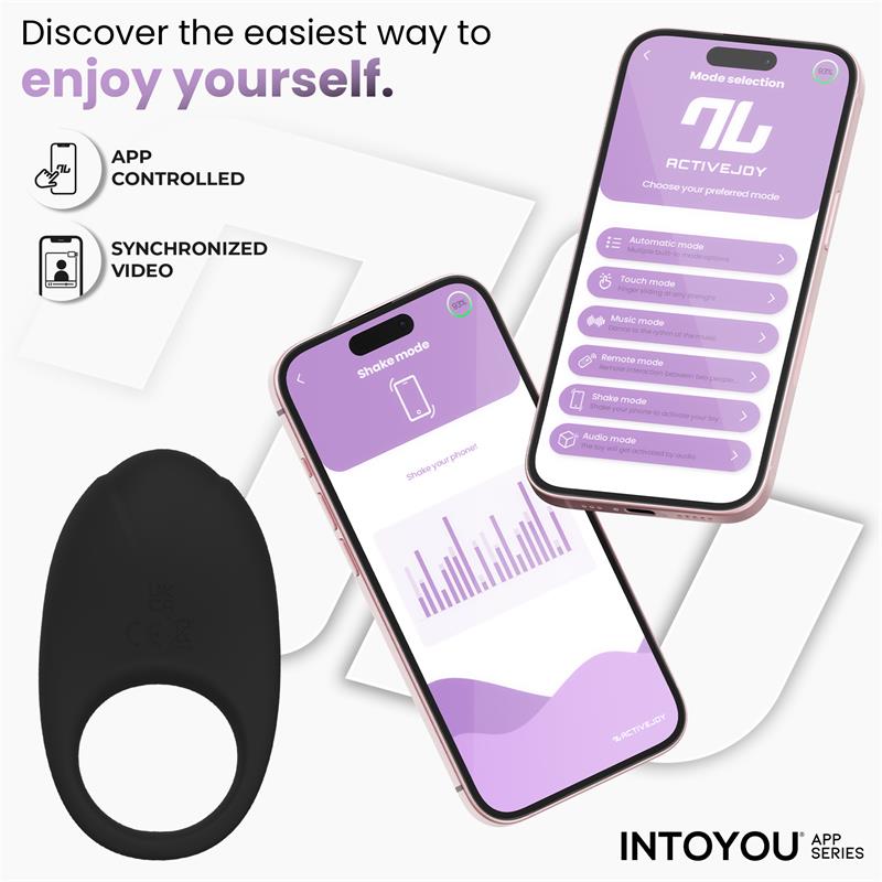 Ringo Anillo Vibrador con APP Unibody Negro - Imagen 9