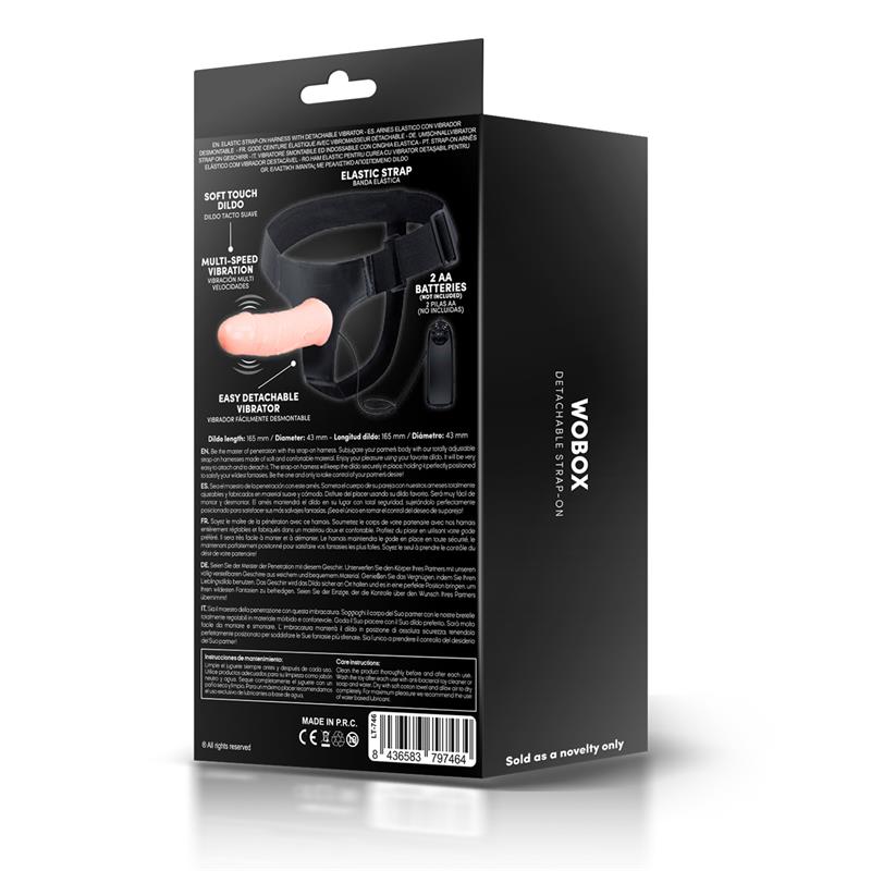 Wobox Arnés con Dildo Hueco Desmontable, Vibración y Control Remoto - Imagen 4
