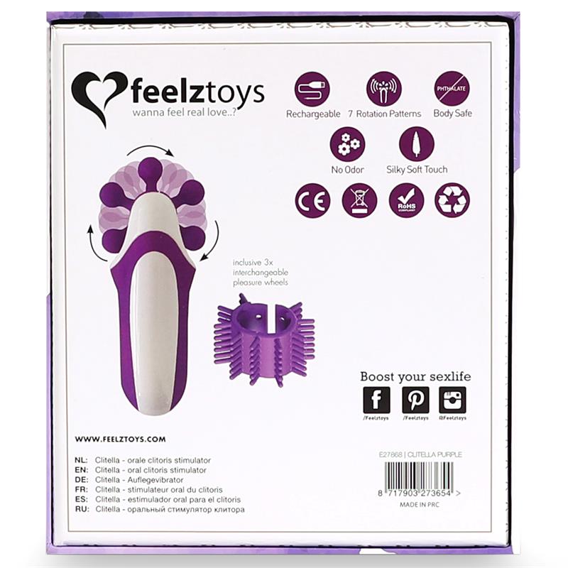 Clitella Estimulador Sexo Oral con Accesorios Púrpura - Imagen 3