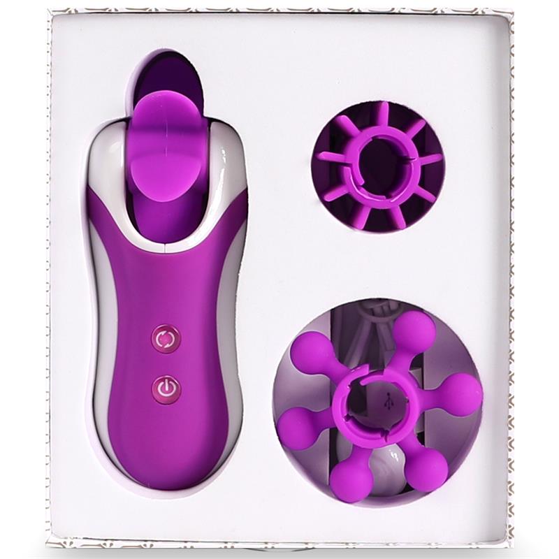 Clitella Estimulador Sexo Oral con Accesorios Púrpura - Imagen 7