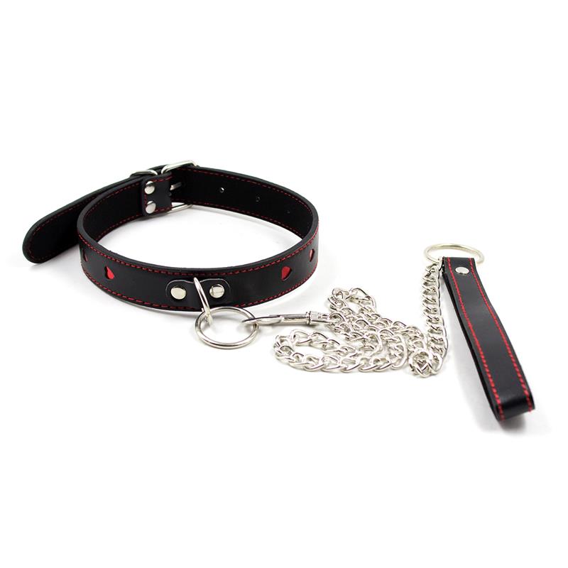 Collar con Cadena de Metal Negro/Rojo - Imagen 4
