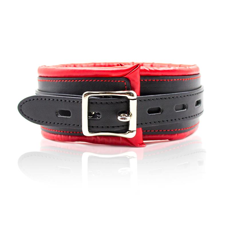 Collar con Correa de Metal e Interior Acolchado Negro/Rojo - Imagen 4