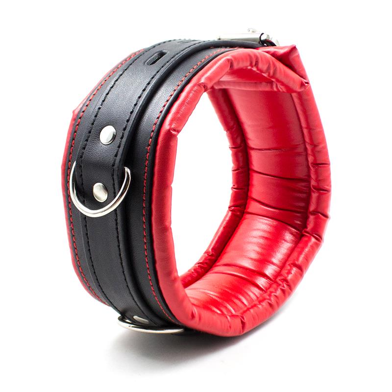 Collar con Correa de Metal e Interior Acolchado Negro/Rojo - Imagen 5
