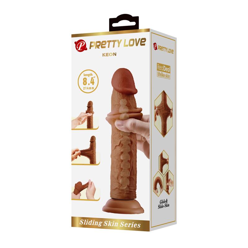 Dildo con Piel Deslizante Retractil 21.4 cm - Imagen 5