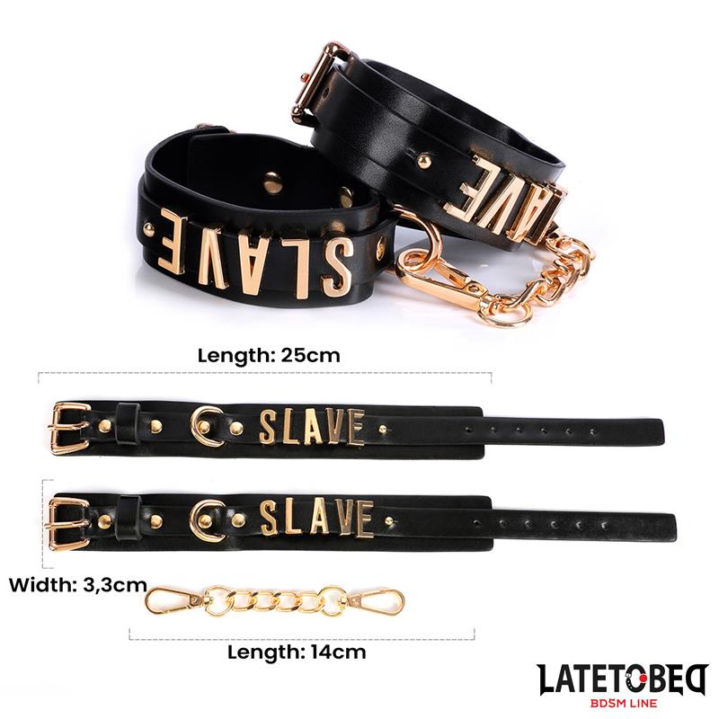 Esposas para Tobillos SLAVE con Cadena Dorada - Imagen 10