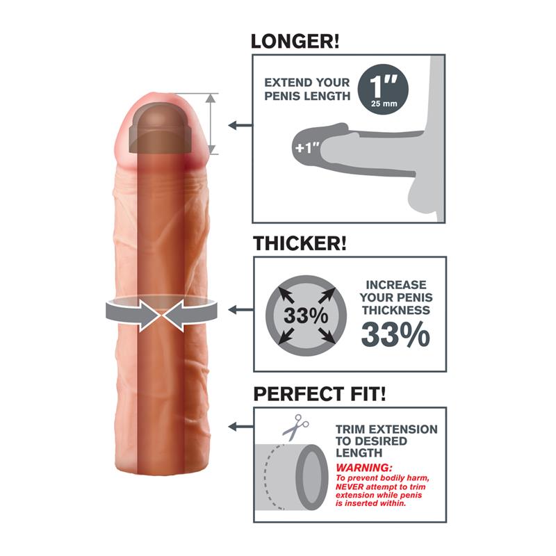 Fantasy X-tensions Perfect 2,54 cm Extensión de Pene - Color Natural - Imagen 5