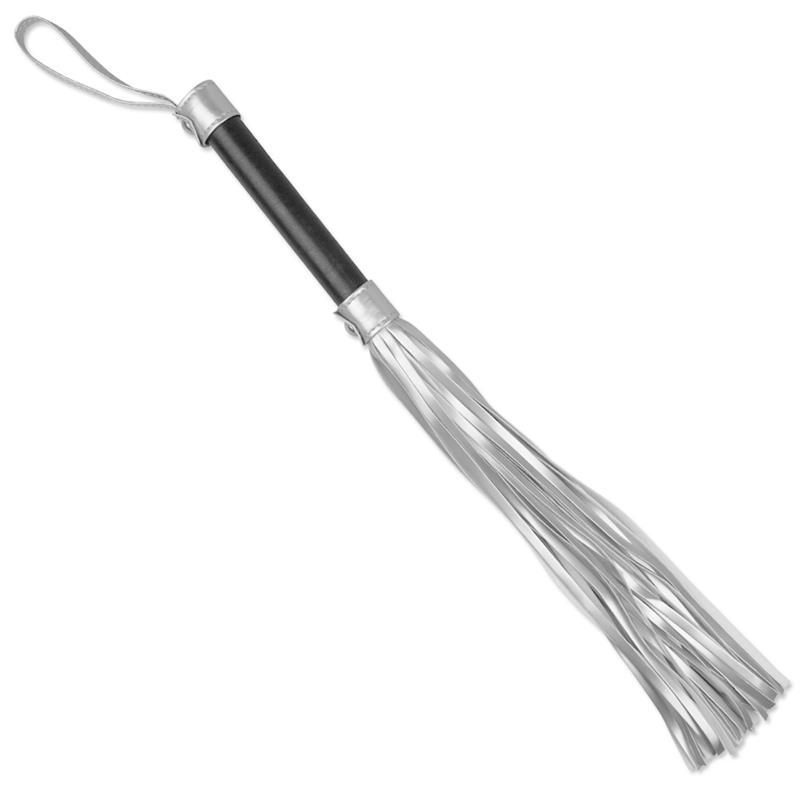 Flogger Cuero Sintético Plateado y Negro - Imagen 4