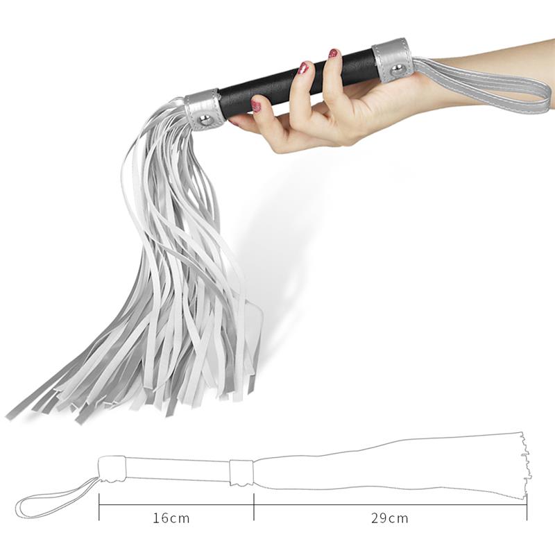 Flogger Cuero Sintético Plateado y Negro - Imagen 6
