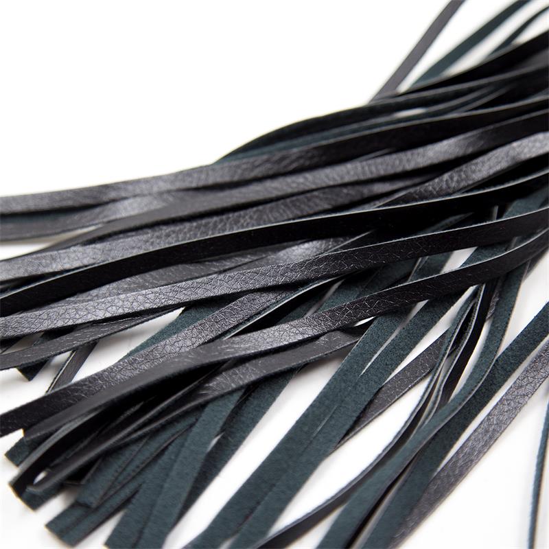 Flogger Patrón de Diamante y Mango de Metal 39 cm Negro - Imagen 3