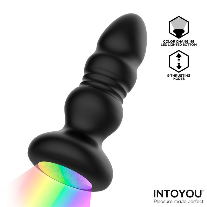 Krax Plug Anal con Vibración, Thrusting y Luz Led con Control Remoto - Imagen 3