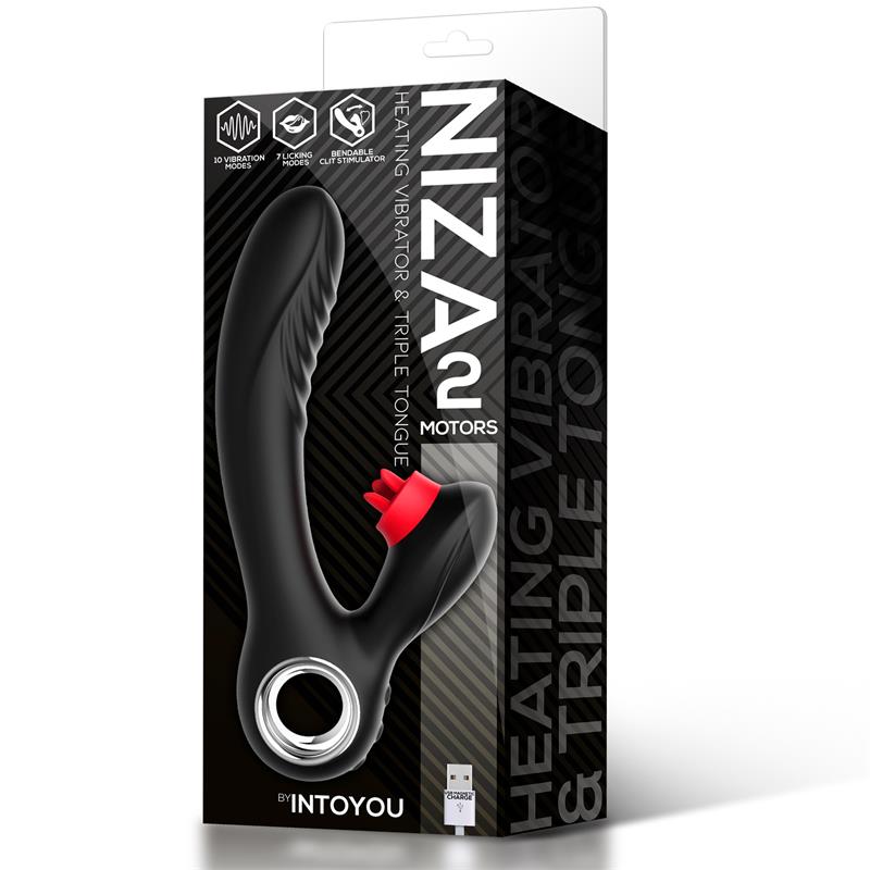 Niza Vibrador con Calor y Triple Lengua Estimuladora de Clítoris - Imagen 4