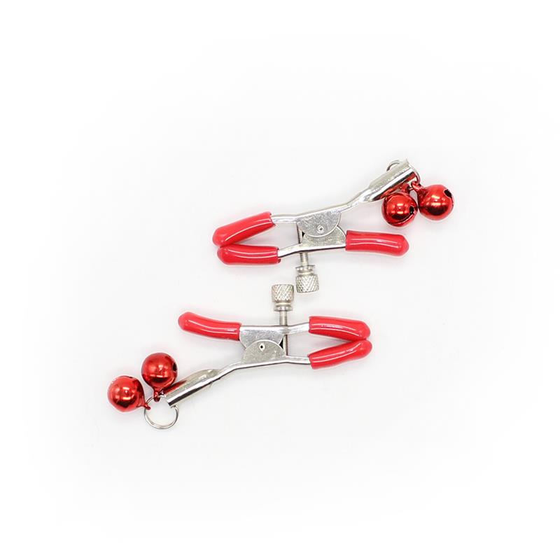 Pinzas para Pezones con Cascabeles Metal Rojo - Imagen 4