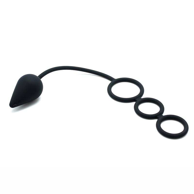 Plug con Anillos Pene Silicona - Imagen 3