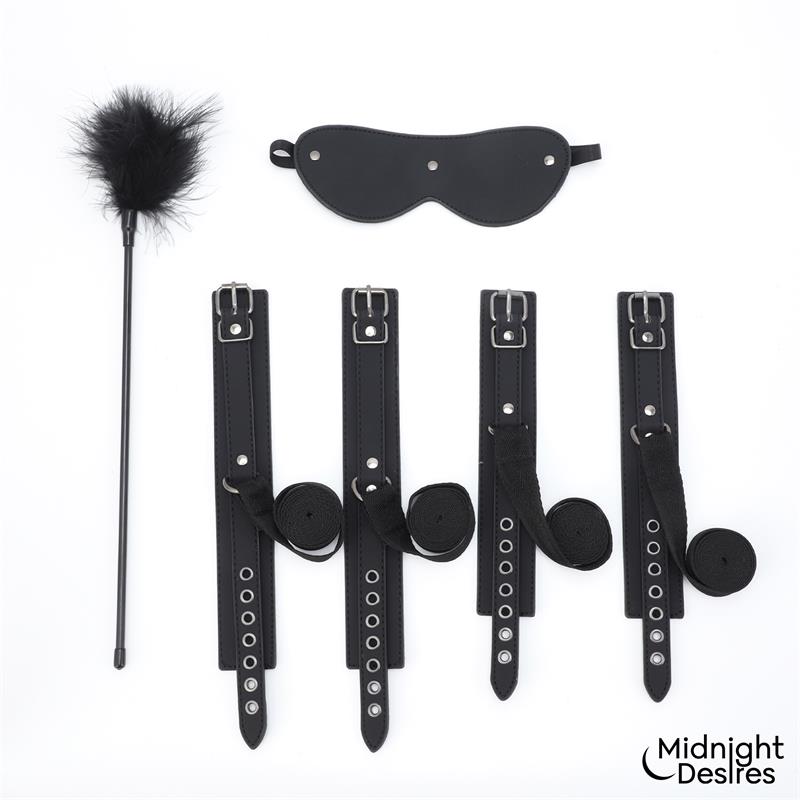 Set Bondage con Esposas, Antifaz y Pluma Estimuladora - Imagen 3