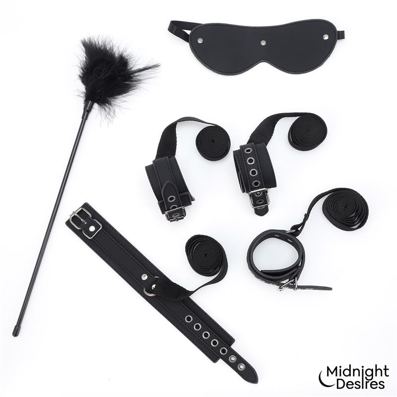 Set Bondage con Esposas, Antifaz y Pluma Estimuladora - Imagen 6