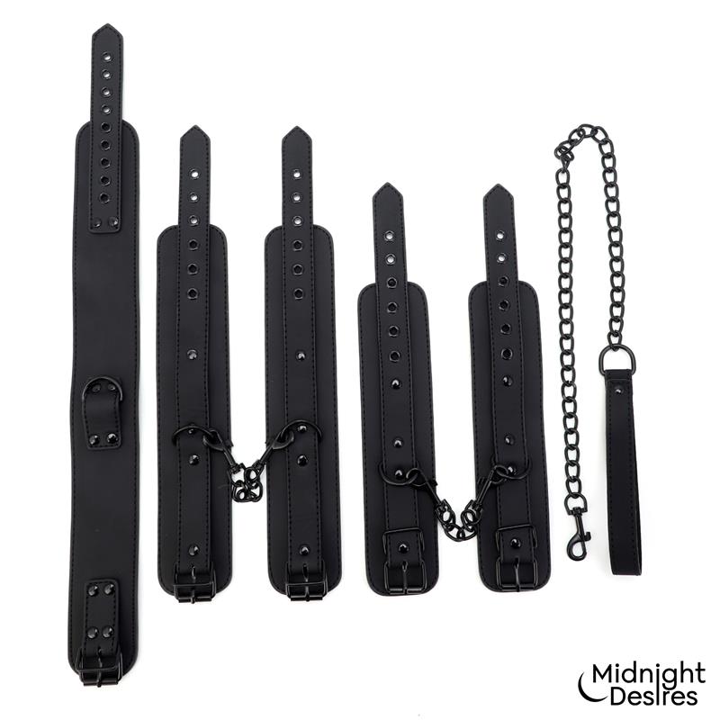 Set de Restricciones con Esposas y Collar con Correa - Imagen 8