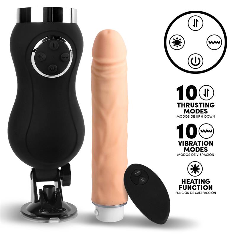 Sex Machine Vibración, Thrusting y Calor Control Remoto USB - Imagen 3