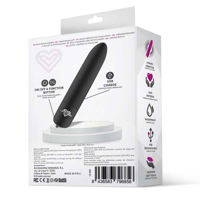 Shoty Bala Vibradora USB 10 Velocidades Potente Motor Negro - Imagen 10