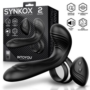 Synkox Girth Gainer con Doble Anillo para el Pene con Vibración