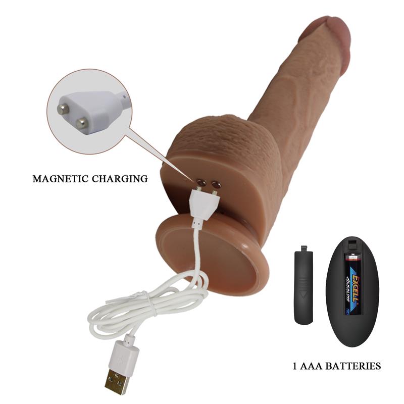 Tommy Dildo Realista con Vibración y Thrusting con Contorl Remoto - Imagen 6
