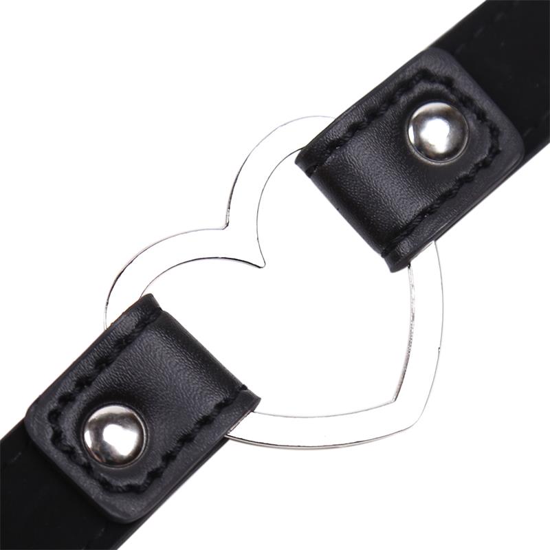 Collar con Aro en Forma de Corazón Ajustable 41,5 cm Negro - Imagen 2