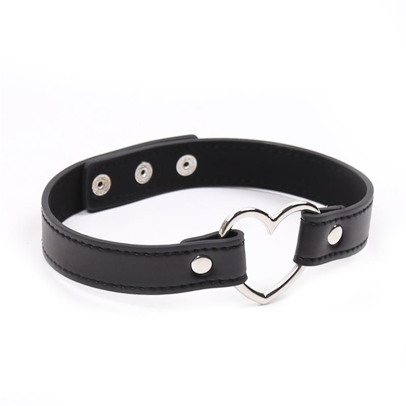 Collar con Aro en Forma de Corazón Ajustable 41,5 cm Negro - Imagen 5