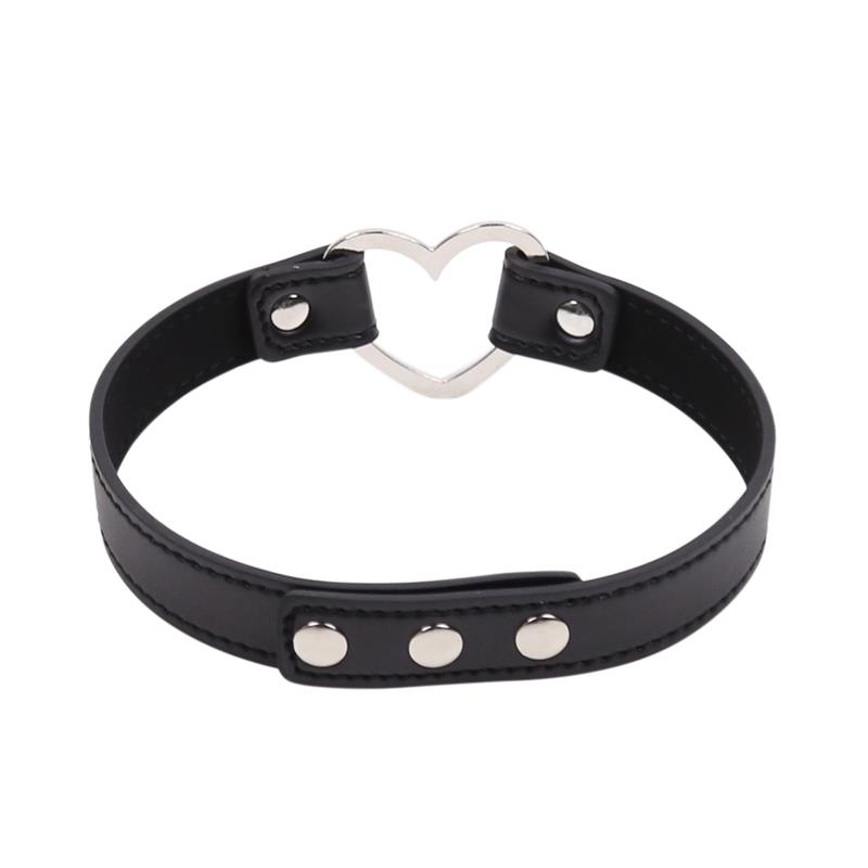 Collar con Aro en Forma de Corazón Ajustable 41,5 cm Negro - Imagen 6