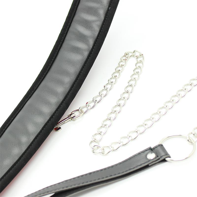 Collar con Correa de Metal e Interior Acolchado Negro - Imagen 8