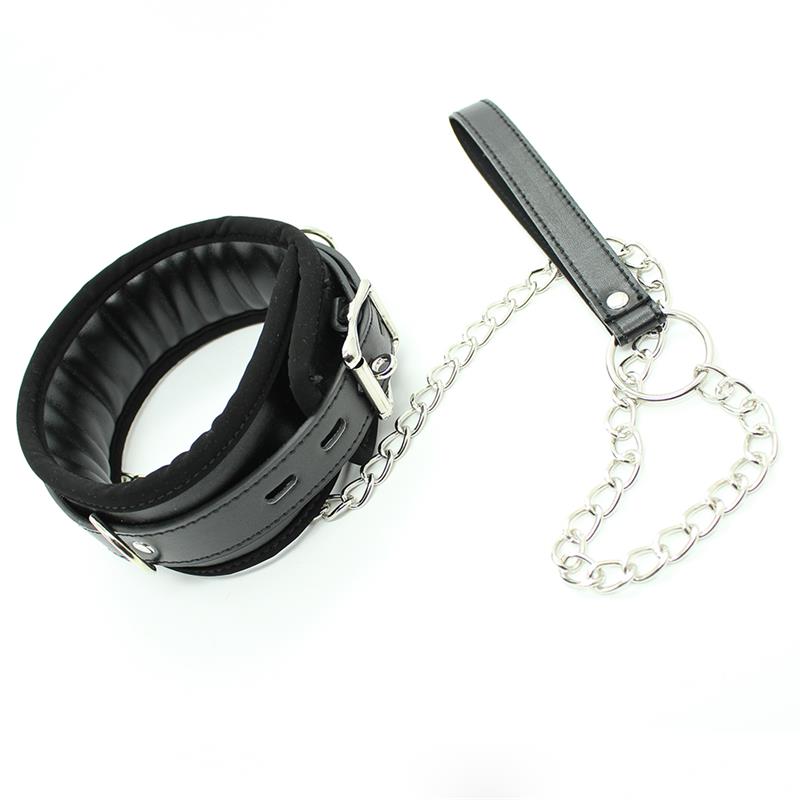Collar con Correa de Metal e Interior Acolchado Negro - Imagen 10