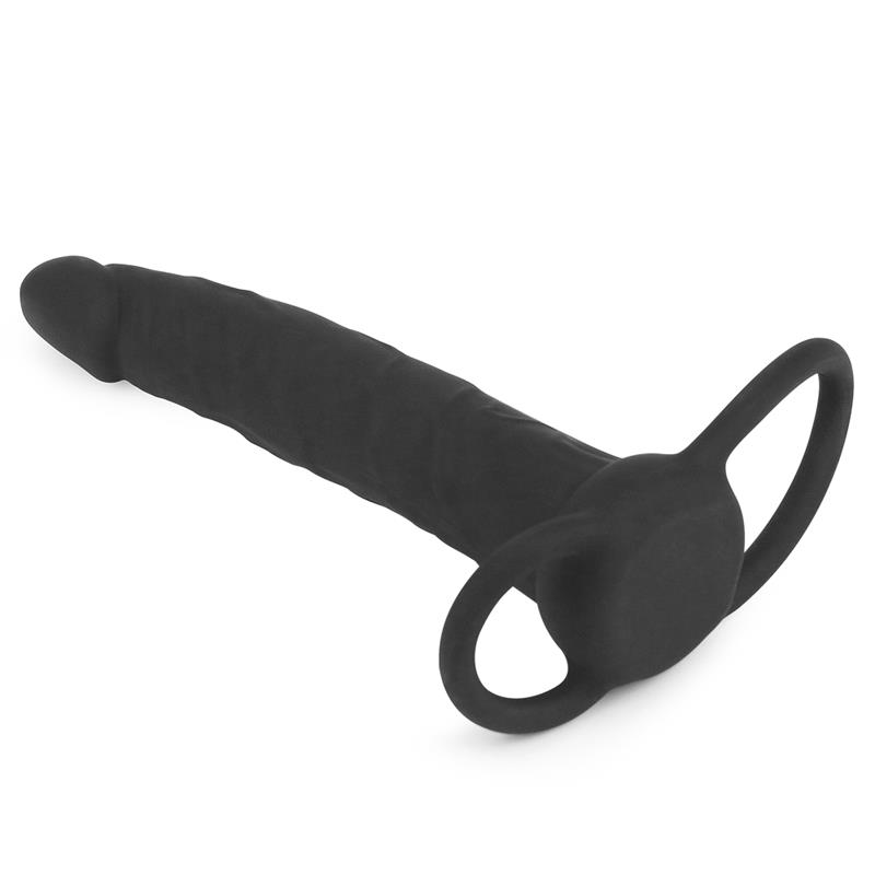 Dildo Anal con Doble Anillo Negro - Imagen 3