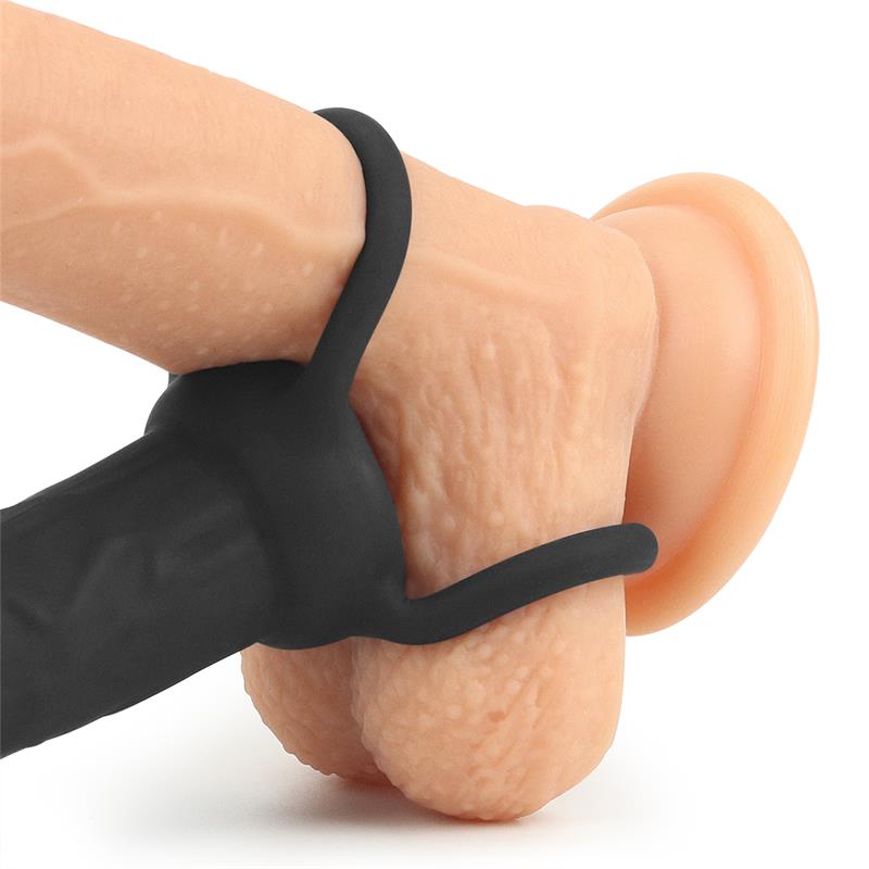 Dildo Anal con Doble Anillo Negro - Imagen 5